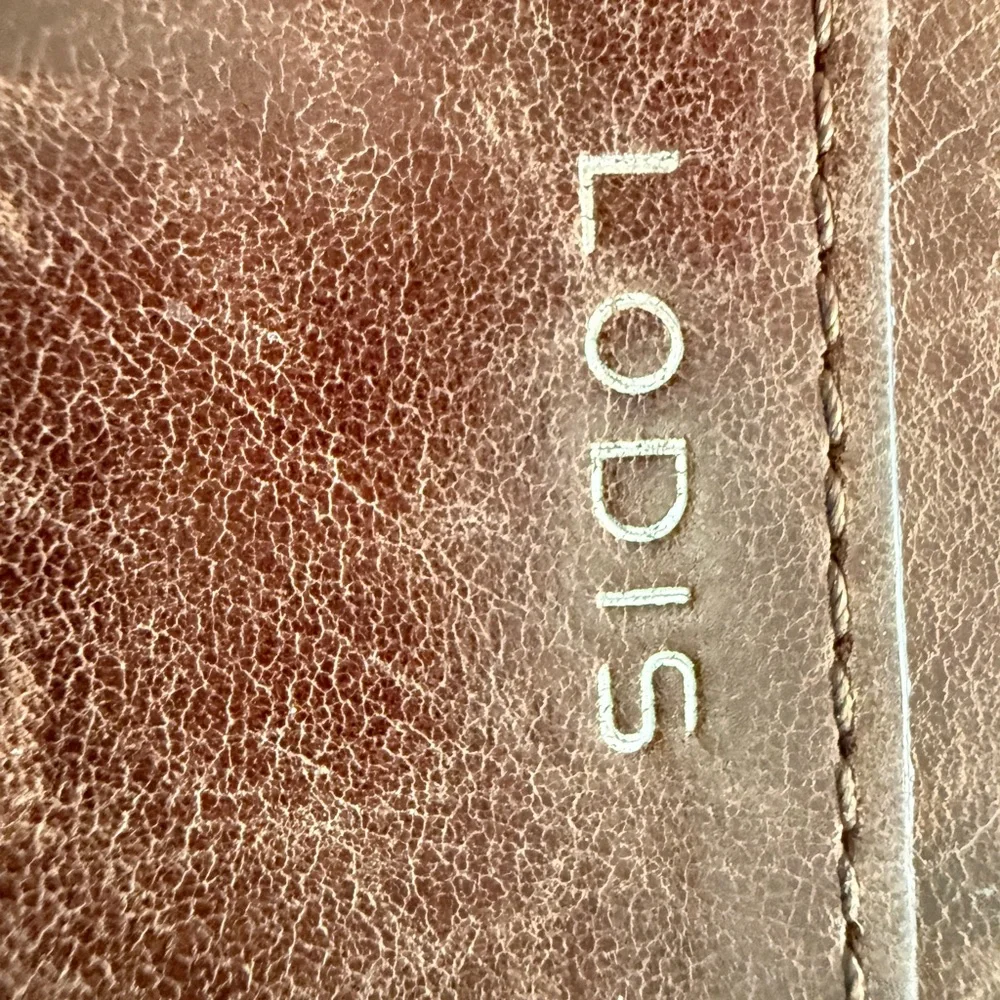Lodis Brown Distressed Leather Zip Around Continental Wallet Organizer